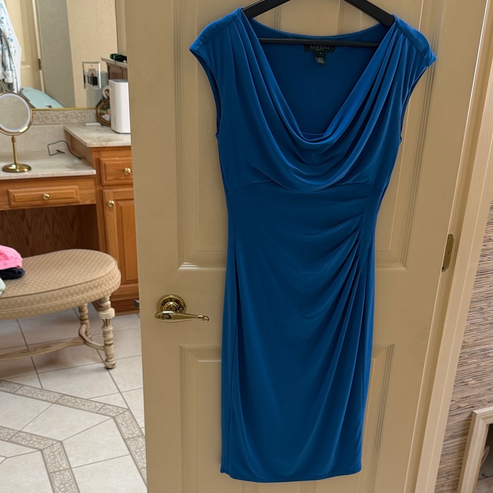 Ralph Lauren Blue Draped Midi Dress